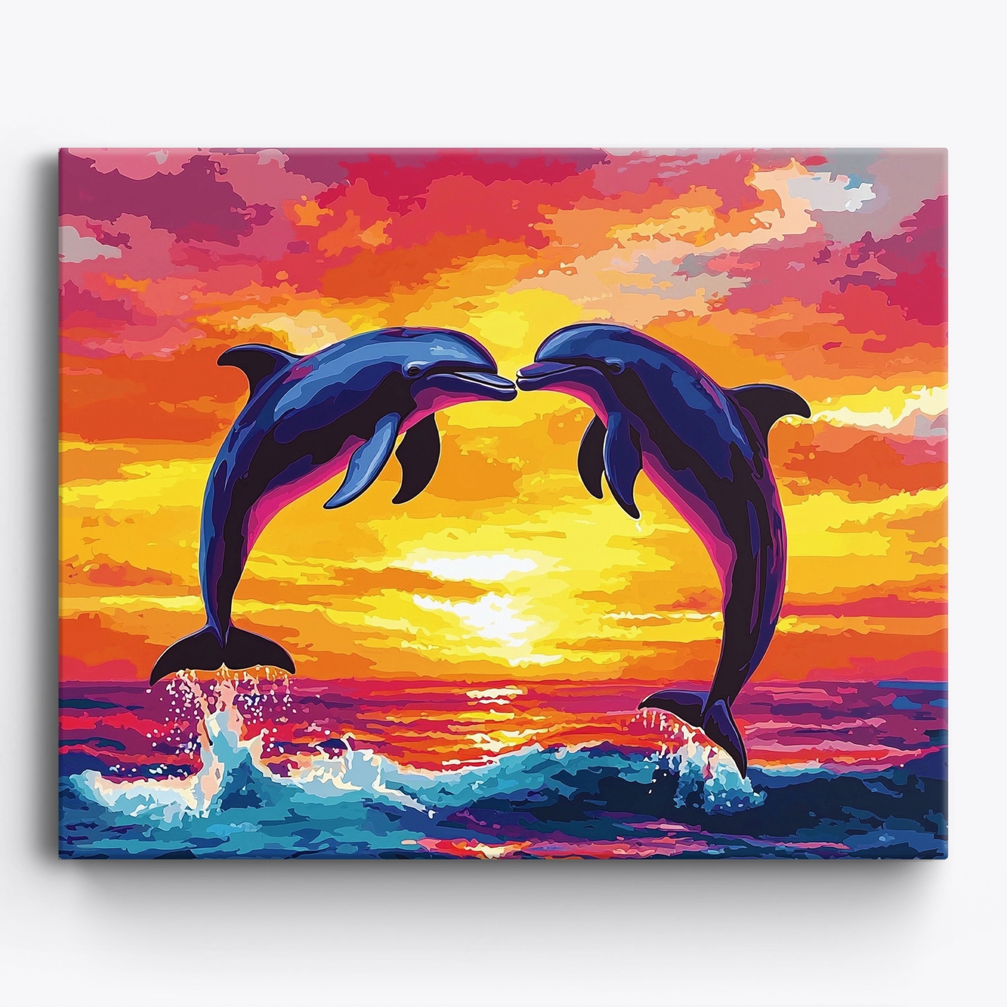 Sunset Dolphin Kiss