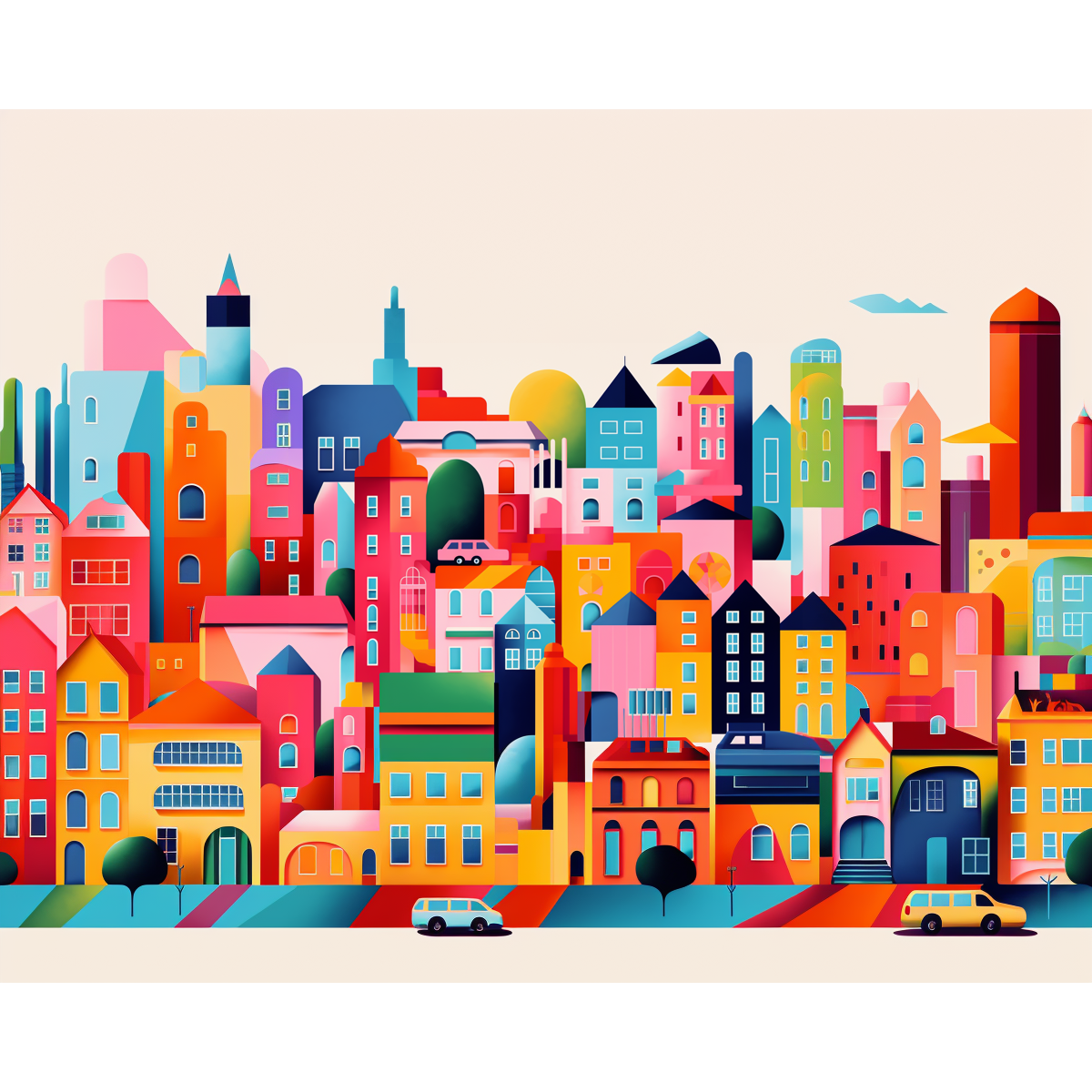 Vistas urbanas vibrantes
