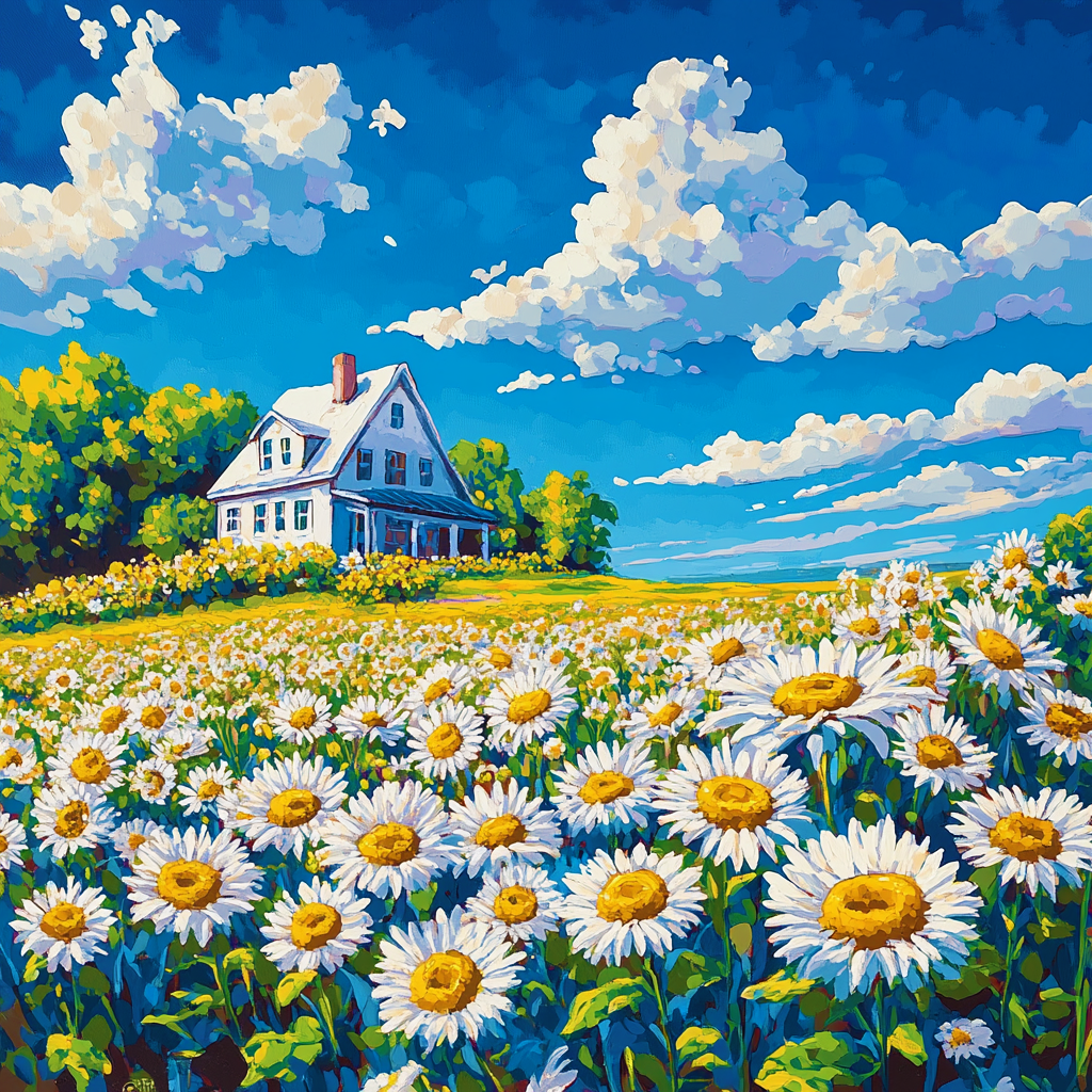 Kontrastierende Gänseblümchen