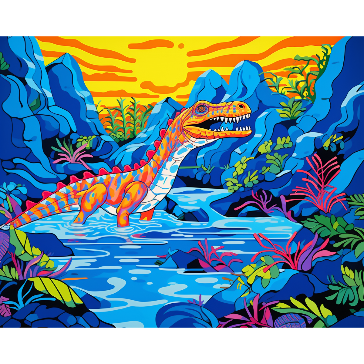 Riflessione blu Dino