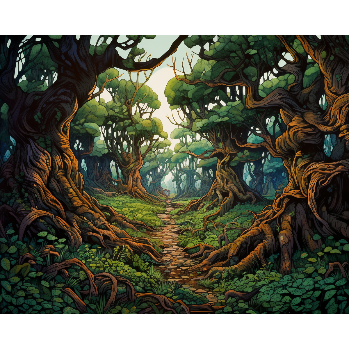 Bladachtige jungle -trail
