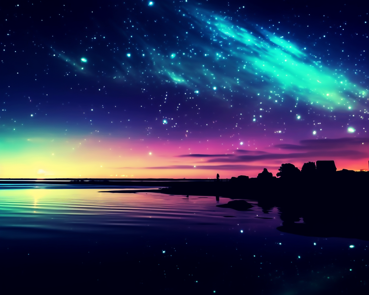 Celestial Lake Glow
