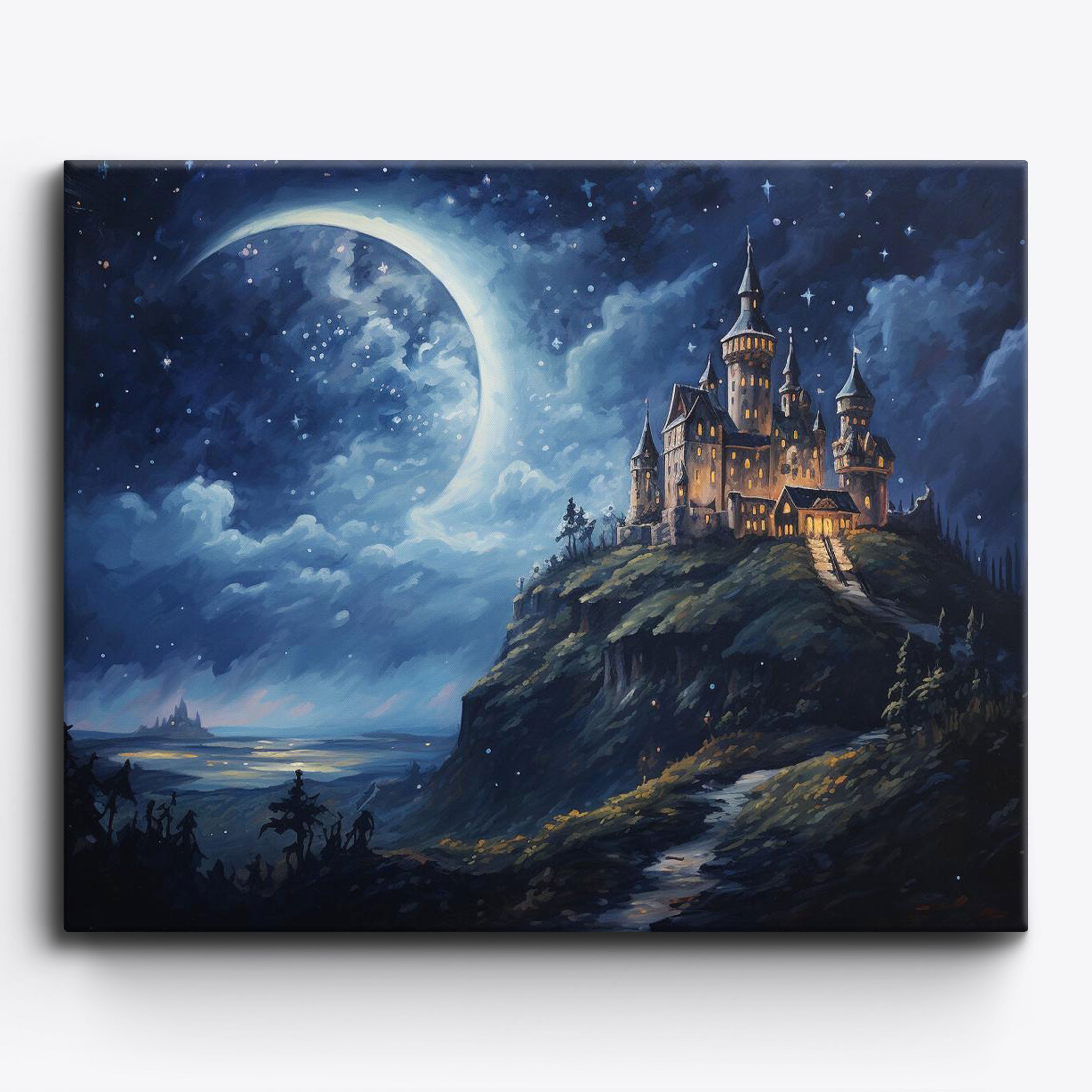 Castello sotto la luce della luna