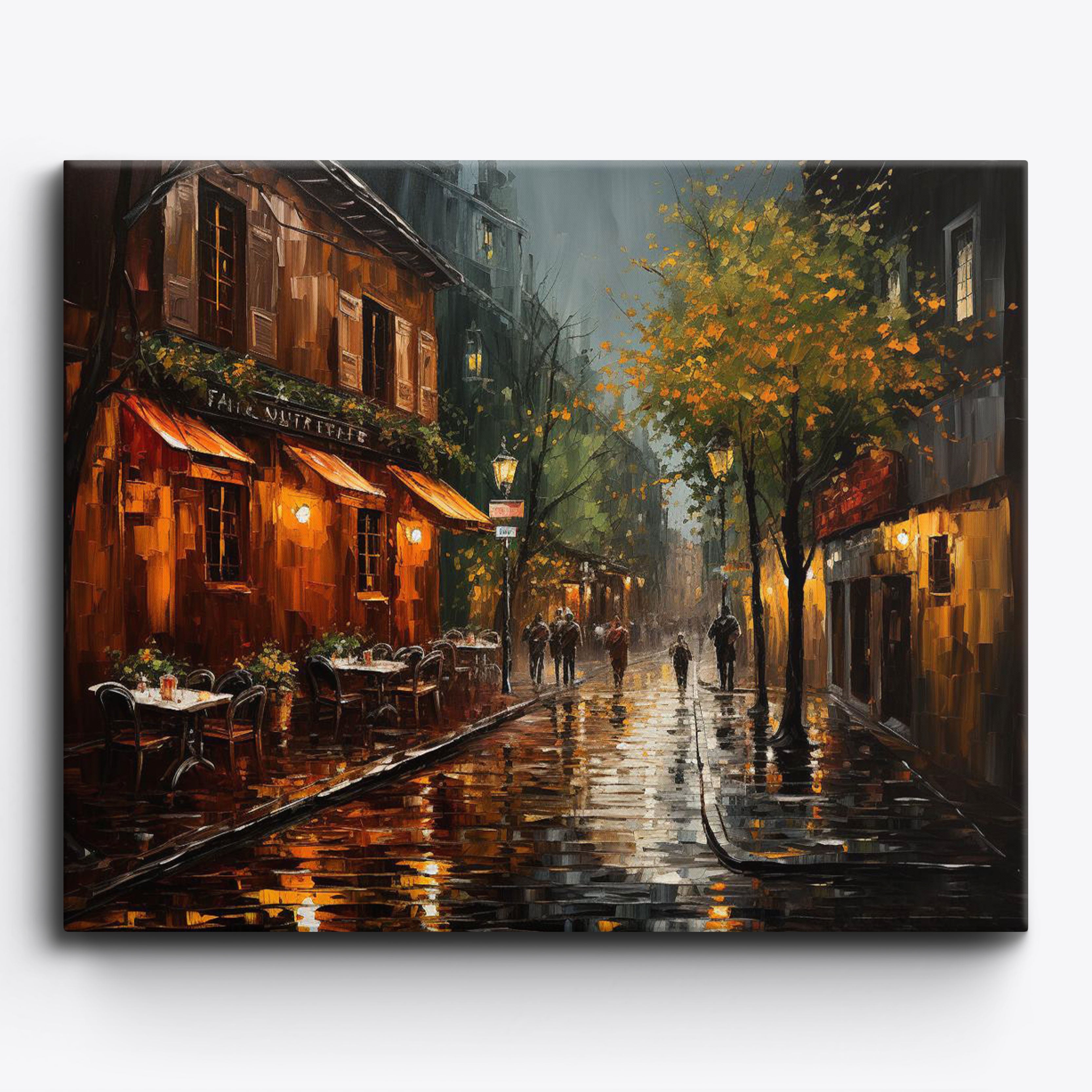 Regen-Kissed Café in Parijs