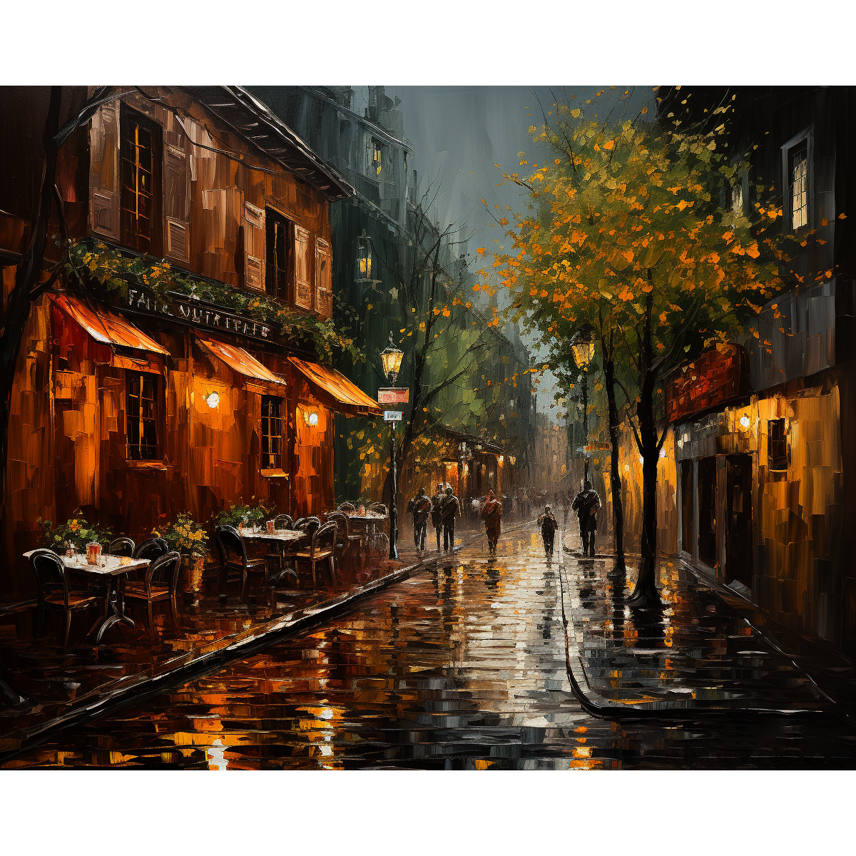 Regen-Kissed Café in Parijs