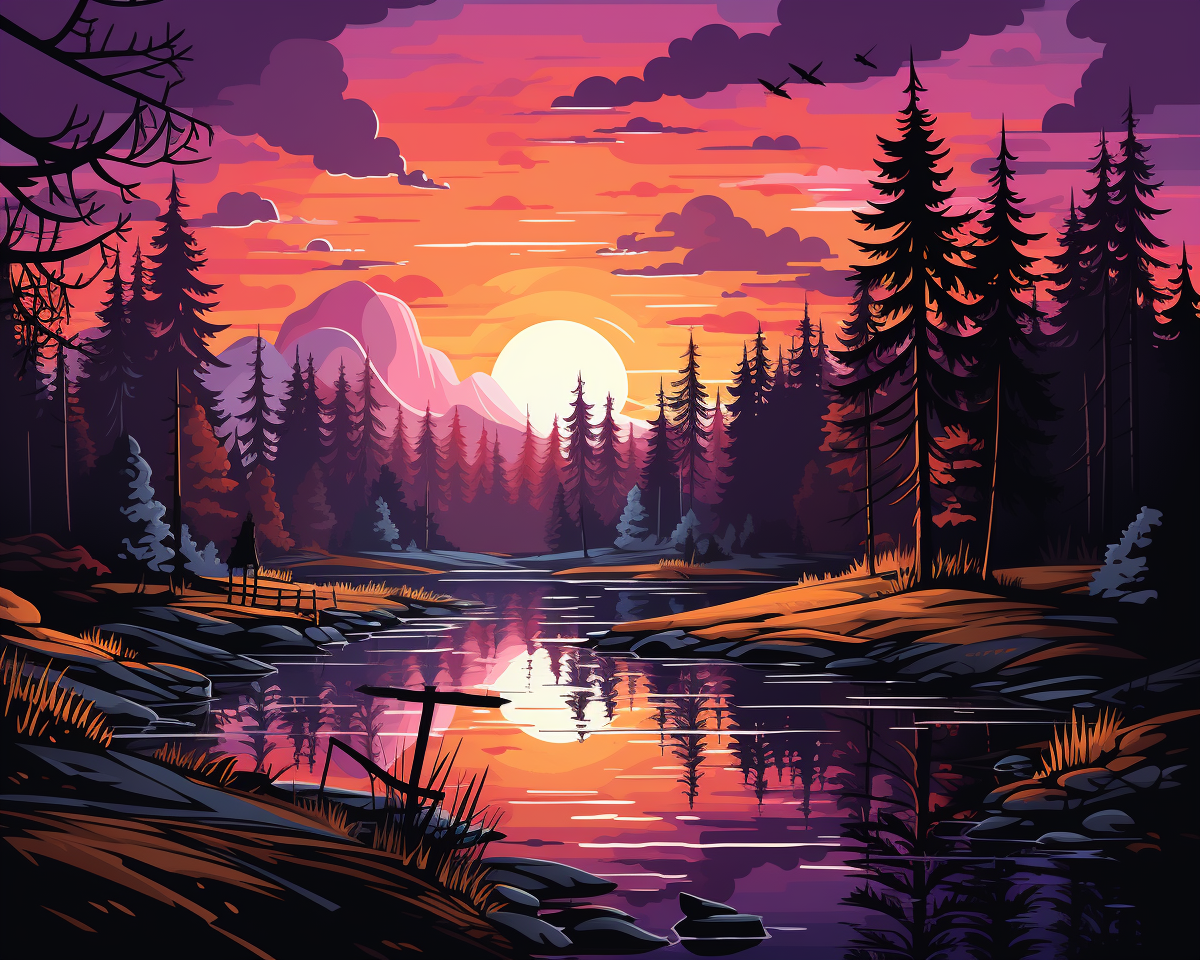 Lavendel schemering Lake