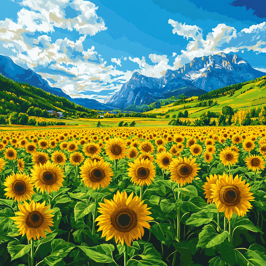 Girasoli illuminati dal sole