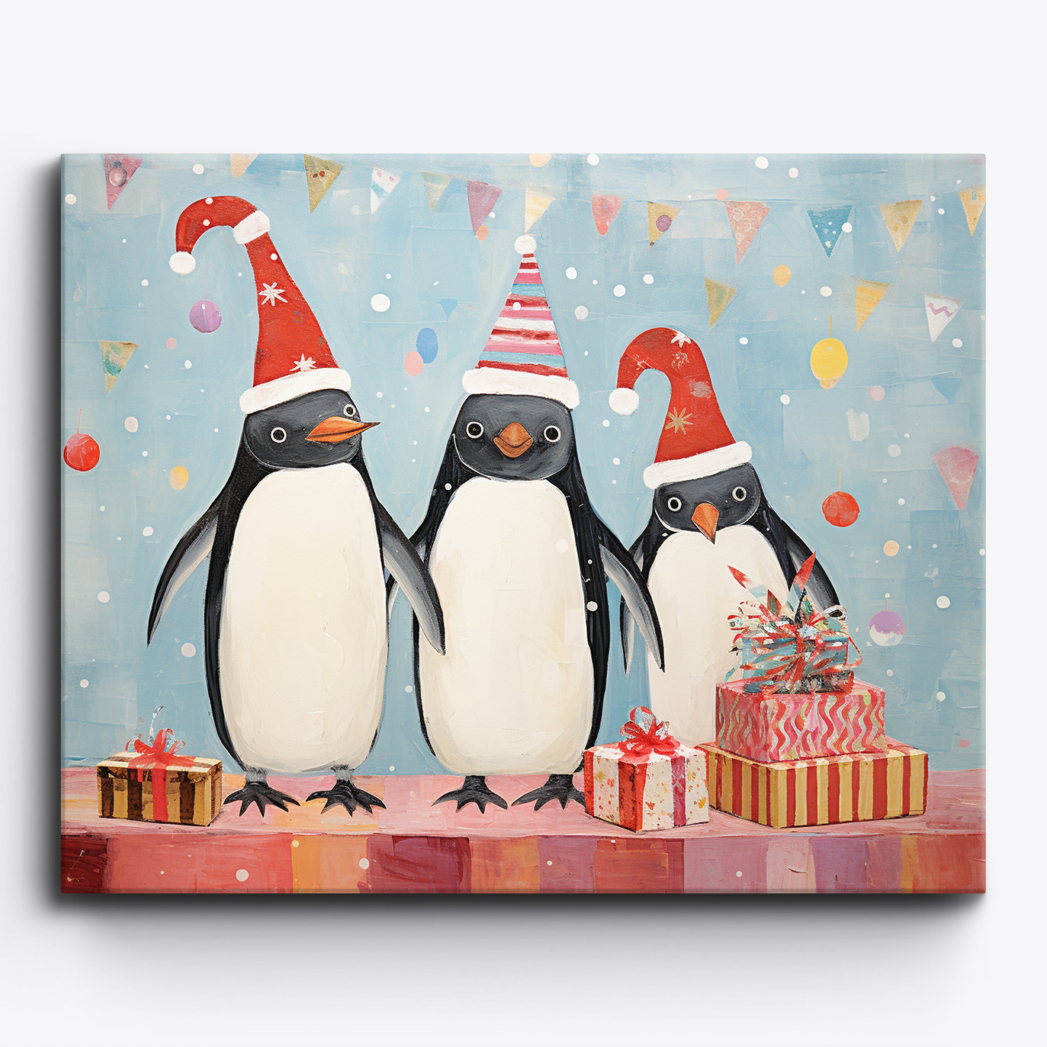 Joyful Holiday Penguins