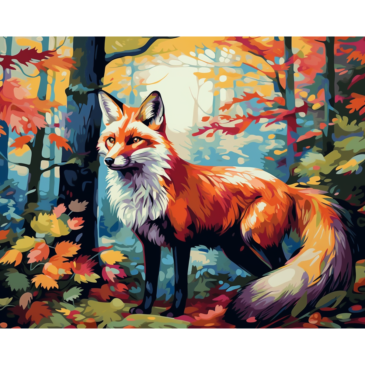 Fox autunnale dipinta