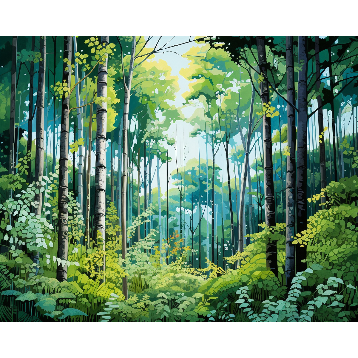 Cielo de bosque azul