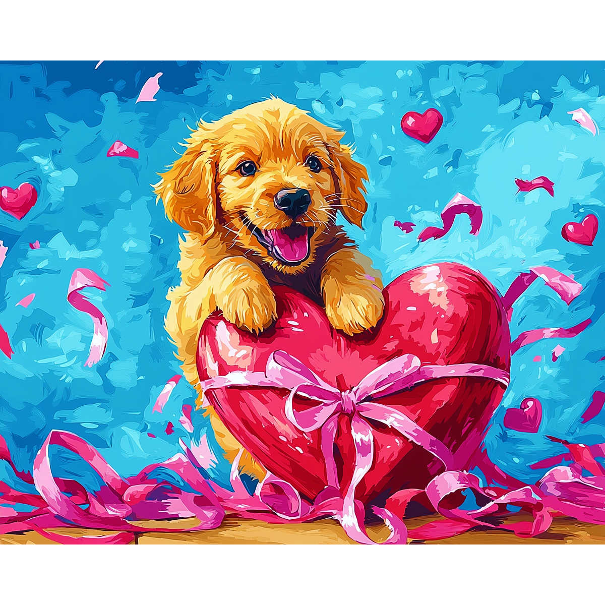 Vibrations de chiots heureux