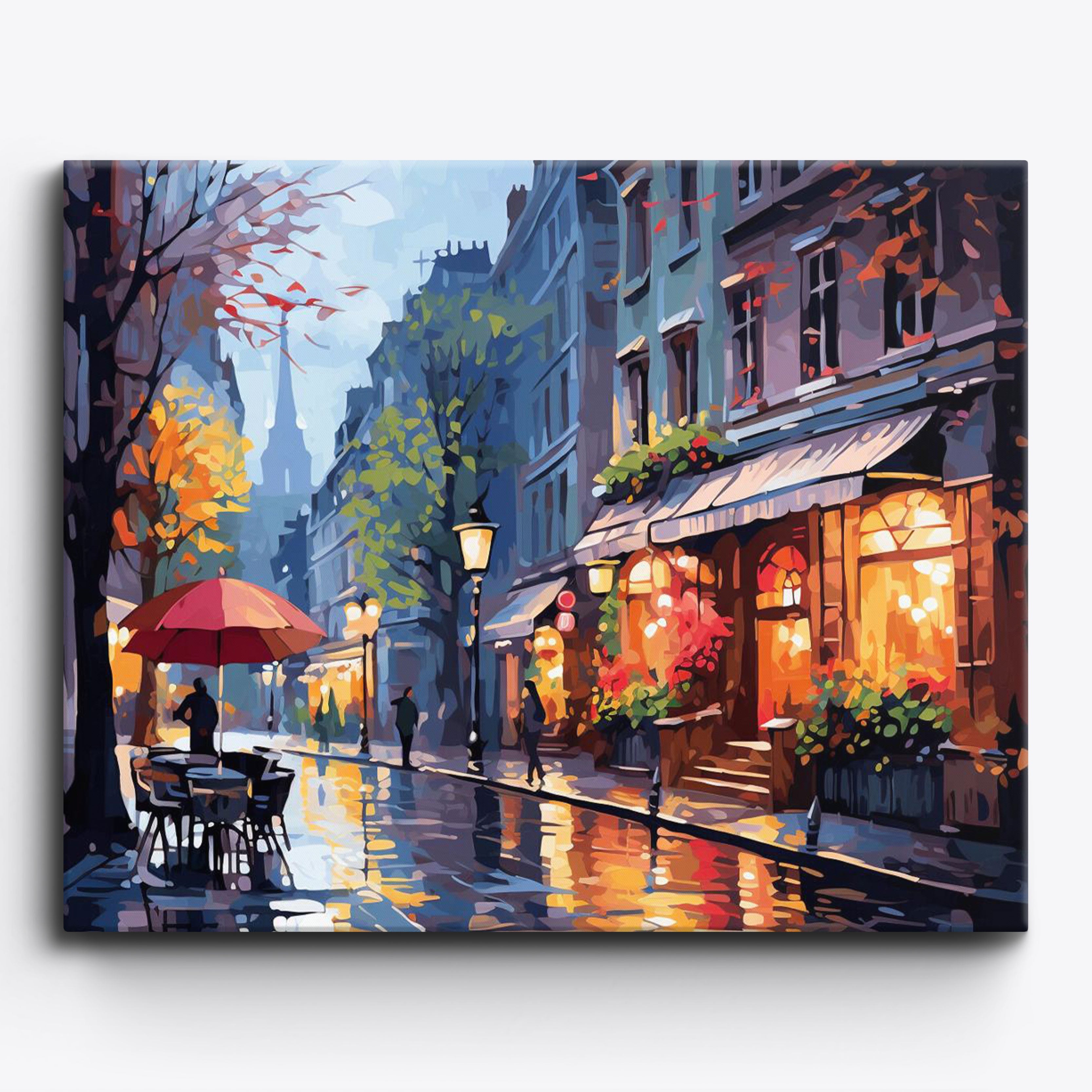 Rainy Street in Gouache