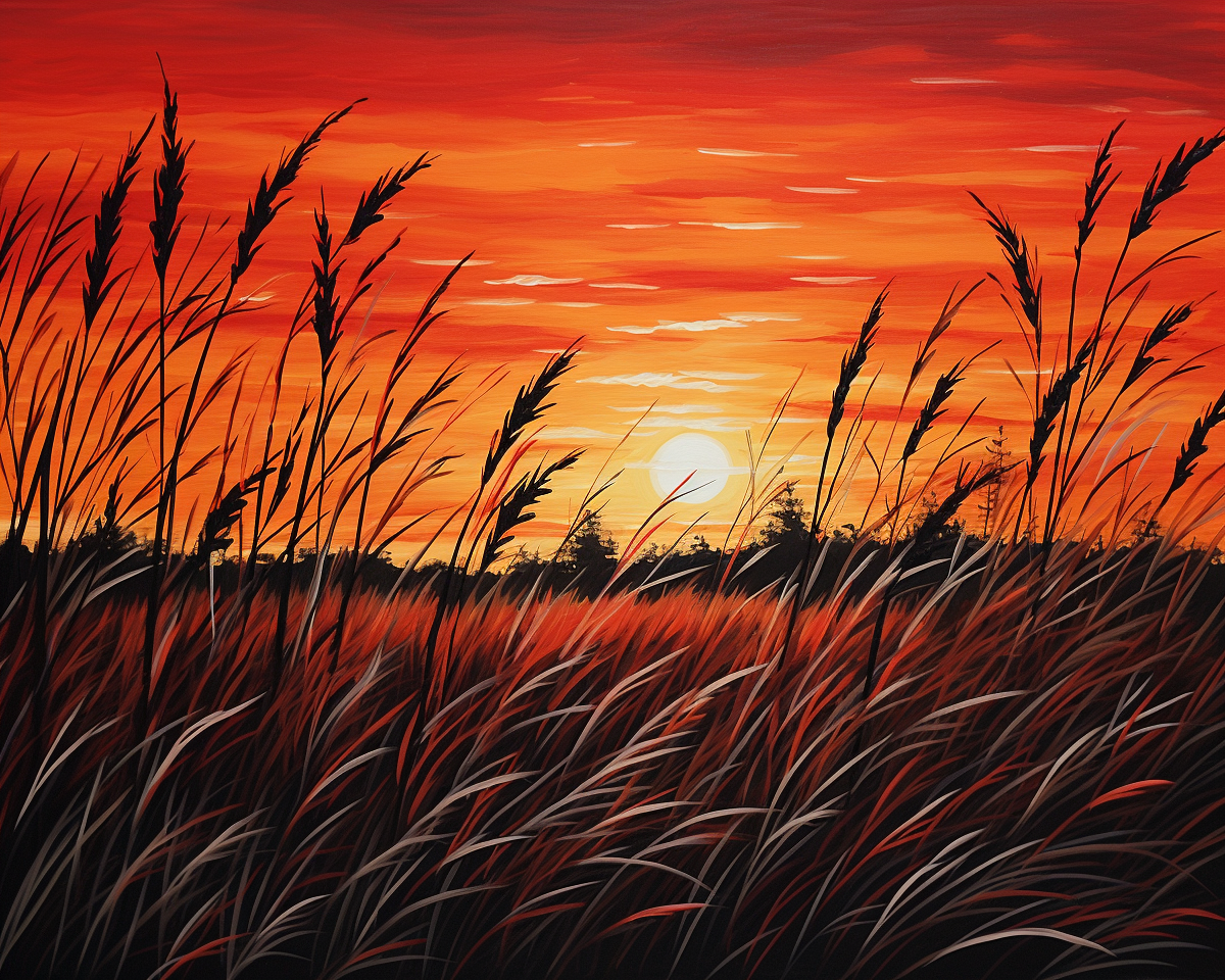 Feld bei Sonnenuntergang